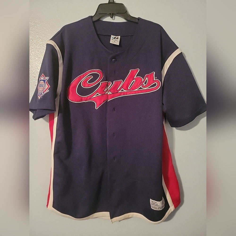 Mens MLB Chicago Cubs Mark Prior Jersey. XL. Navy red white.